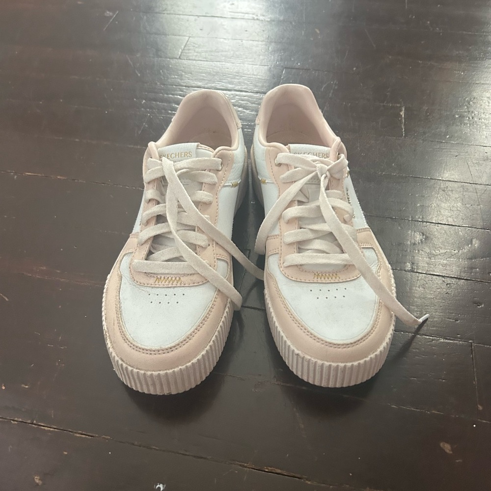 Skechers White and Cream Sneakers - Picture 5 of 5